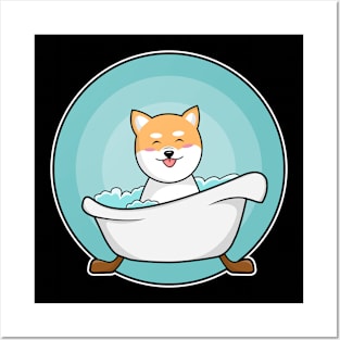 Dog in Bathtub Posters and Art